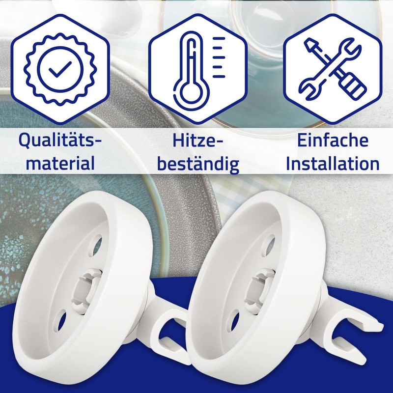 Pack of 2 Dishwasher Basket Wheels for Bosch 066320 Diameter