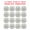 Joyangy 16-Pack Plastic Grid Organizer Connectors for Modular Closet Storage
