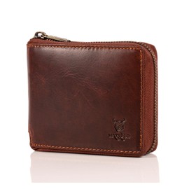 Matador Wallet 6404/A YKK Zip Landscape Format, brown, Vintage
