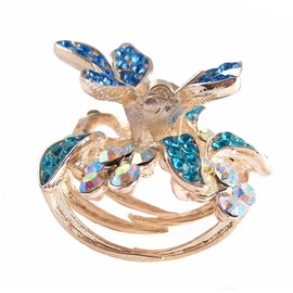 Crystal Burst Hair Clip - Aqua Blue (H438)