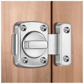 Night Latch Two-Way Swivel Security Door Lock - Solid Swivel Door Lock for Single-Sided Indoor and Outdoor Use, Bathroom and Window Security Latch