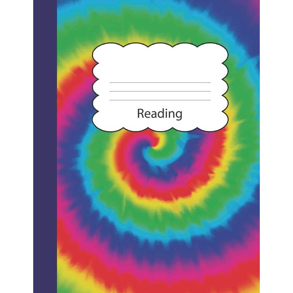 Reading: Tie Dye Large Blank Draw & Write Notebook Half