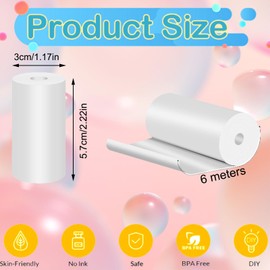 Lankai 15 Rolls of Printing Paper, Thermal Paper for Children's Camera, Thermal Printer Paper, White, Inkless Notes Printer, for Immediate Printing of Photos, Labels (57 x 30 mm)