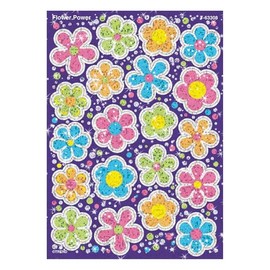 Trend Flower Power Large Sparkle Stickers, Classroom Incentives, 40 Count