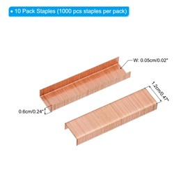 PATIKIL 26/6 Standard Heftklammern, 10er Pack 10000 Stück 1/4" Beinlänge Flachklammer Meißelspitze Heftklammern Jam-Free für Schreibtischhefter Büro Desktop Home Zubehör, Roségold
