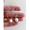 White Freshwater Pearl Earrings, Large Kasumi LIke Pearls, Edison Pearls,