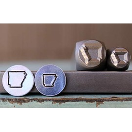 6mm and 8mm US Arkansas State Metal Stamp Set - 2 Stamps - CH-326AR