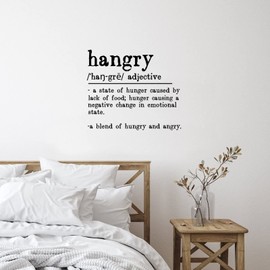 Hangry Noun Definition Wall Decals Motivational Definition Printer Font Store Wall Decals Vinyl Wall Stickers Quotes for Nursery Bike Playroom Wall Art 18in