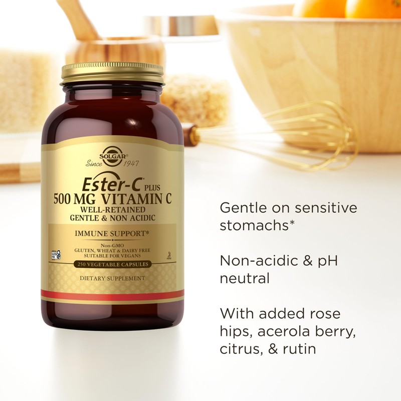 Solgar Ester-C Plus 500 mg Vitamin C (Ascorbate Complex), 250