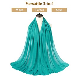 Nonbongoy Head Wraps for Black Women Stretch Headwraps Large Hair Wraps Hijab Scarves for Muslim Head Scarf Turban Headbands Light Green