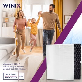 Genuine Winix 116130 Replacement Filter H for 5500-2 Air Purifier , 16.25"L x 12.5"W x 1.5"Th, White