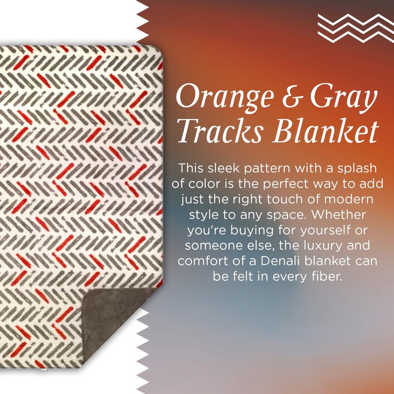 Denali Super Cozy Modern Plaid - Throw Blankets with Orange