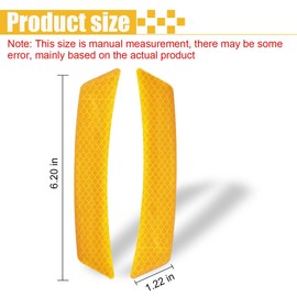 4PCS Car Reflective Trim Side Marker Stickers, Anti-Collision Wheel Eyebrow Guard Strip, Safety Warning Auto Door Reflector Guard Tape, Car Exterior Accessories for Side Bumper Fenders (Yellow-4Pcs)