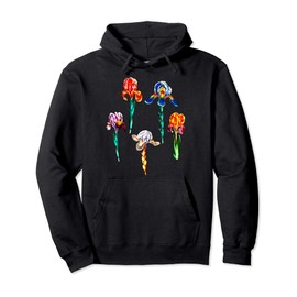 Elegant Iris Flower Antique Plants Botanical Vintage Gift Pullover Hoodie