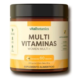 WOMEN MULTI  Multivitamnico de 60 cpsulas 500mg con cido Flico, Biotina, Complejo B, Vitamina D, K, Calcio, Hierro, Magnesio, Zinc, Colgeno...        
