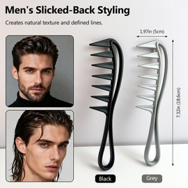 Wide Tooth Hair Combs Set of 10pcs, Black & Silver Large Anti-Static Plastic Combs for Salon, Wigs, Daily Styling, Wet, Curly & Thick Hair