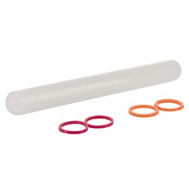 Westmark Ausrollstab, Mit Distanzring, Länge: 22,2 cm, Kunststoff/Silikon, Weiß/Rot/Orange, 30462280