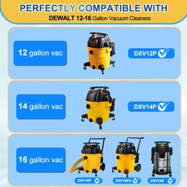 KEEPOW 10PCS Vacuum Bags for DEWALT 12-16 Gallon Wet/Dry Vacuum, Disposable Dust Filter Bags for DEWALT Vacuums DXV12P DXV14P DXV16P DXV16PA DXV16S