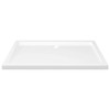 vidaXL Rectangular Shower Base Tray in High-Gloss White ABS, Fiberglass