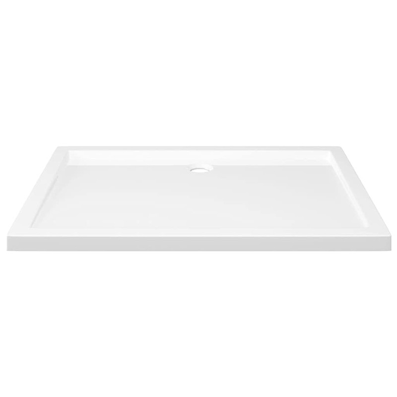 vidaXL Rectangular Shower Base Tray in High-Gloss White ABS, Fiberglass