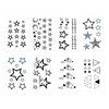 8 Sheets Waterproof Temporary Tattoos Black Moon Stars Fake Tattoo