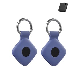 Schutzhülle für Tile Mate 2022/2024, Anti-Verlust-Tracker mit Silikon-Schlüsselanhänger, langlebige und stilvolle Abdeckung, wasserdicht, Anti-Fall, Blau, 2 Stück