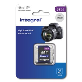 Integral 32GB SD Card High Speed Memory SDHC Up To 100MB/S V10 UHS U1