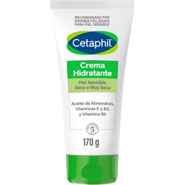 CETAPHIL Crema Hidratante 170g hidratación intensa y duradera hasta por 48 horas desde la 1era aplicaciòn Recomendada por Dermatólogos para Piel Sensible.