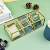HighFree Gold Glass Tea Bags Box with 3 Compartments, Countertop