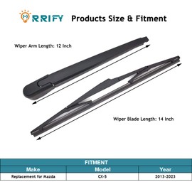 ORRIFY Rear Wiper Blade Arm Set for Mazda CX-5 CX5 2013-2022 2023 2024 2025 Back Window Wiper Assembly - 360mm 14 inch