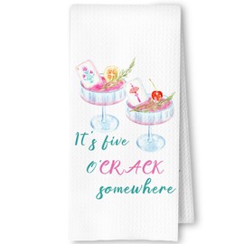 SkipTiger Mahjong Cocktail Kitchen Towels, Gifts for Mahjong Lovers Players Women Dish Tea Towels for Kitchen Bar Cart Decor, Cocktail Lovers Gifts Decorative Hand Towel,16x24 Inches