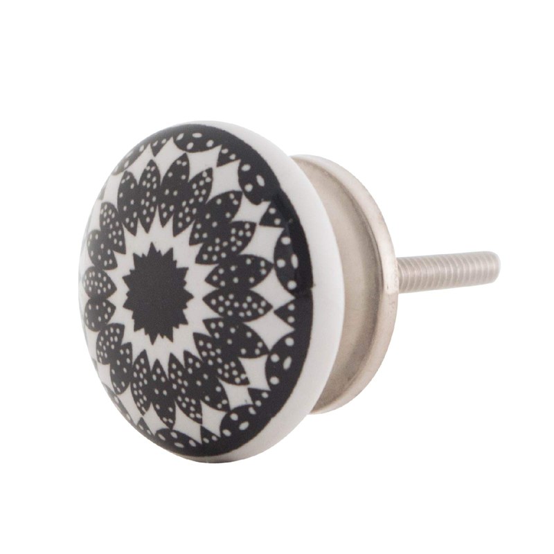 Knober Set of 10 Ceramic Furniture Knobs Mandala Energy Shabby-Chic