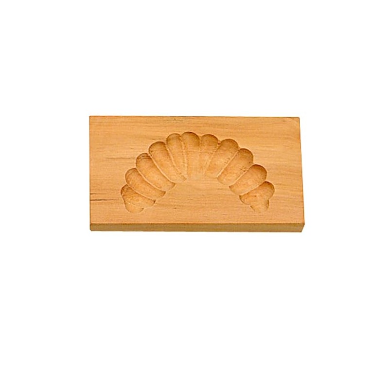 Städter 848054 Spekulatiusmodel "Kipferl" Backform, Holz, braun, 10 x 6