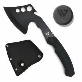 Wilora Hatchet with Rubberized Non-Slip Handle, Silicon Carbide Sharpening Stone & Sheath Included