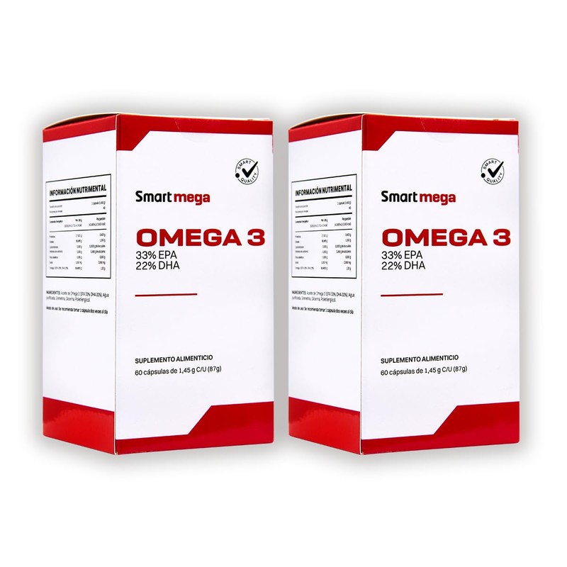 SMART MEGA Paquete de 2 piezas OMEGA 3 Suplemento alimenticio