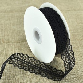 TONIFUL Black Lace Ribbon 3cm Wide Vintage Pattern Roll Ribbons 25 Yards for Gift Wrapping Valentine's Day Flowers Crafts Sewing Wedding Birthday Decorations