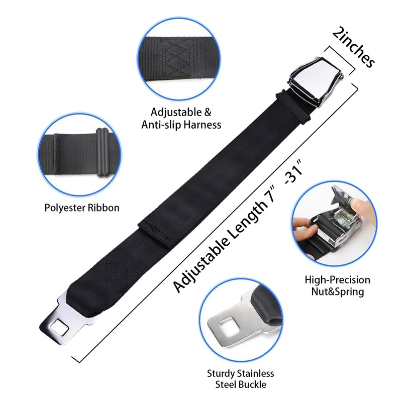 Air Canada Airplane Seat Belt Extender Adjustable 7-31" Airline Seatbelt