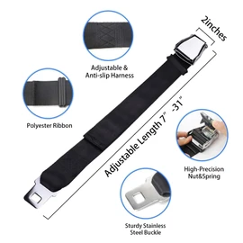 Air Canada Airplane Seat Belt Extender Adjustable 7-31" Airline Seatbelt Extender Replacement Seatbelts Universal Seat Belt Extender for Most Airplanes