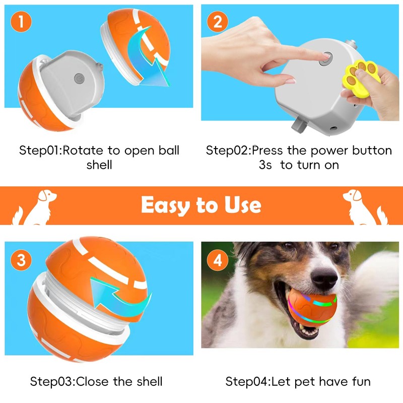 SUJF Smart Interactive Dog Ball, Interactive Dog Toys with Remote