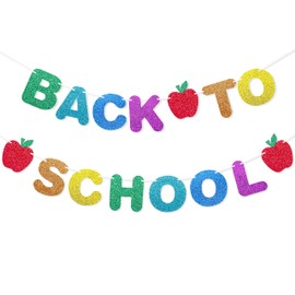 Uniwish Back to School Banner First Day of School Decorations Welcome Back Sign for Classroom Bulletin Board Wall Decor Kindergarten Elementary Teacher Office Supplies
