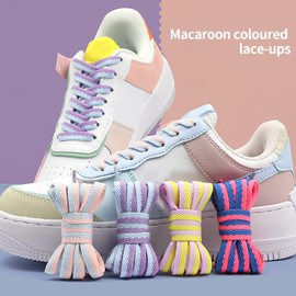 Double stitching color shoe laces shoe laces for sneakers purple shoe laces yellow shoe laces Individually packaged shoelaces for sneakers suitable for99% of shoe types(Lightpurple/brightyellow 140cm,