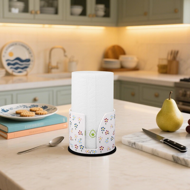 Elegant Ceramic Paper Towel Holder – Heavyweight Countertop Dispenser for