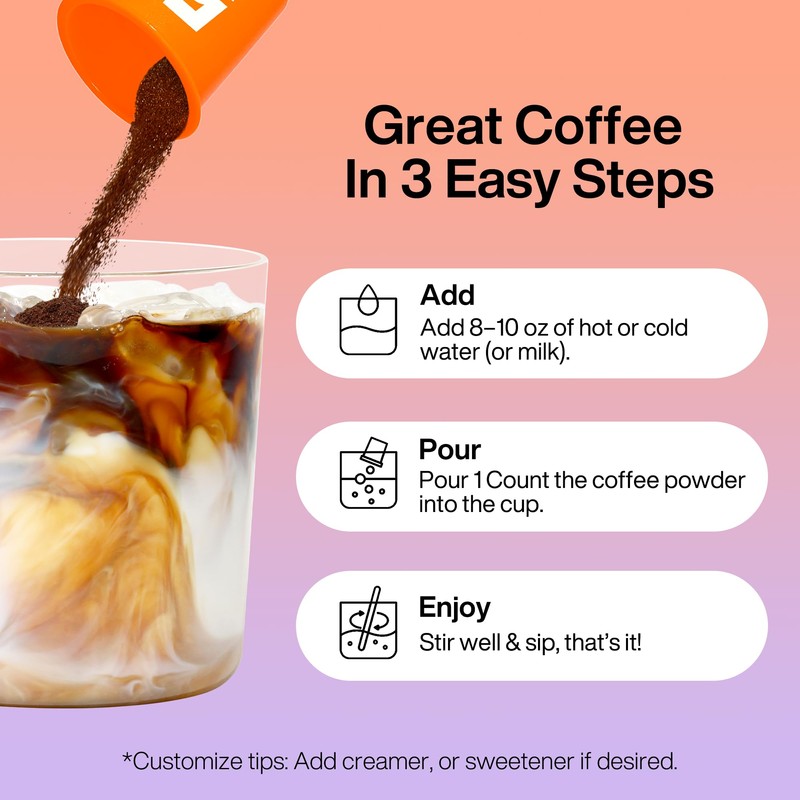 SATURNBIRD Instant Coffee Cold Brew, Coffee Pods of Light Roast,