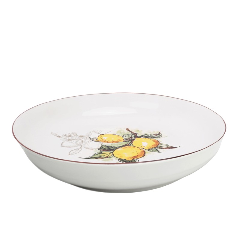 Porcelain Pasta Bowl Set, 11-inch Serving Bowl with 4 Individual