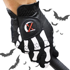 XEIRPRO Skeleton Death Grip Golf Gloves for Men – Funny Golf Gloves for Men – Cool & Tacky Golf Glove 2 Pack – Perfect for Summer & Fall Golfing (Black, Med-Large, Left)