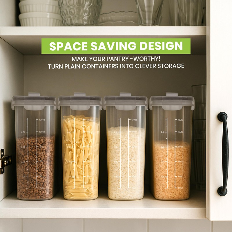 Utopia Kitchen Cereal Containers Storage Set – 3 Pack 4L(135.2