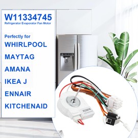 W11334745 W10276647 Refrigerator Evaporator Fan Motor Compatible with Whirlpool Maytag Amana IKEA JennAir KitchenAid, Replaces W10252866 W10252870 W11050039 AP6892458 4961178 Fridge Fan Motor