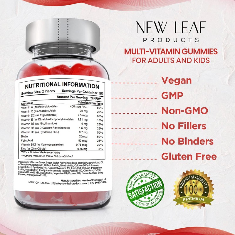 Chewable Vegan Multivitamin 180 Gummies - Non Sugar Coated, Gluten
