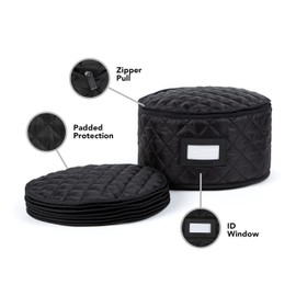 Covermates Keepsakes - Dish Storage - Padded Protection - ID Window - Stain Resistant - Machine Washable - China Storage, Red