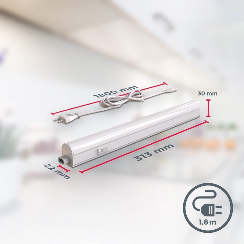B.K.Licht - LED Strip with On/Off Switch, Neutral White Light